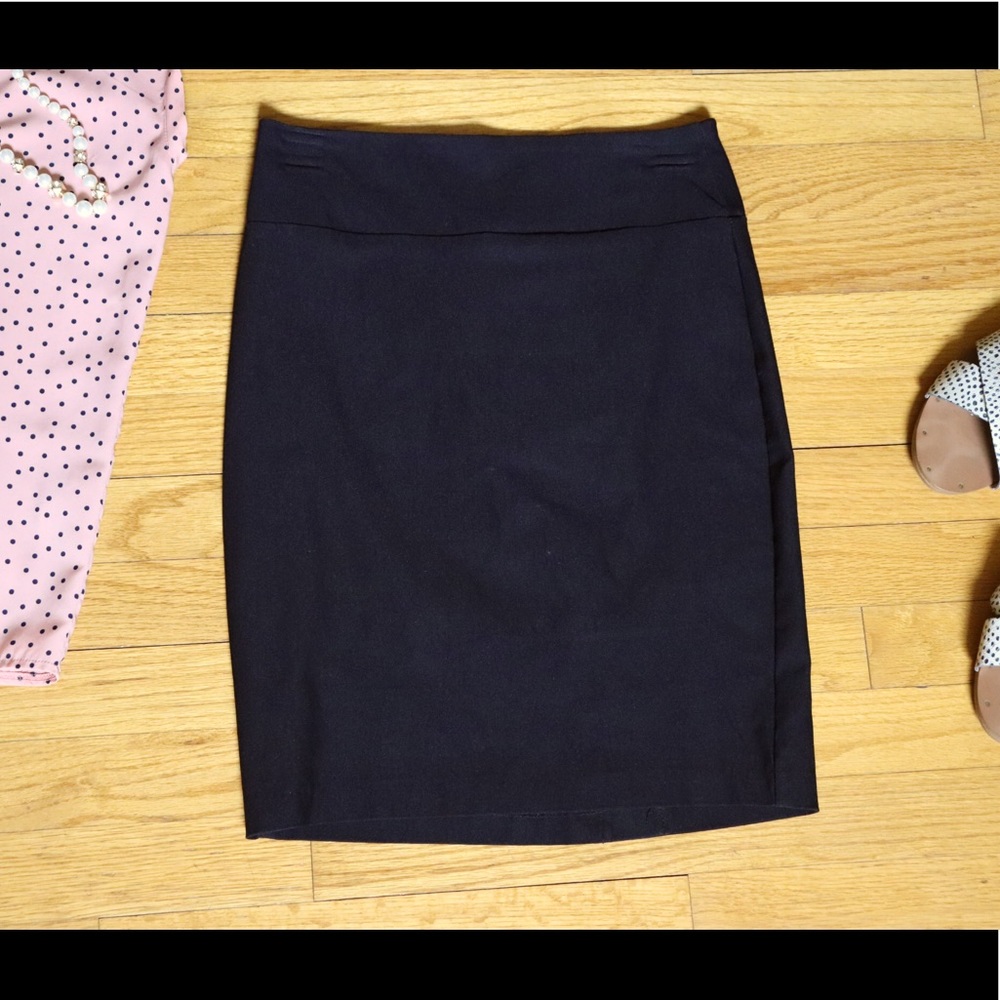 Macy’s BCX stretchy black pencil skirt, medium